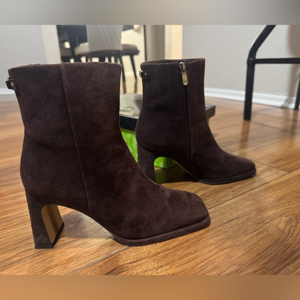 Sam Edelman Chocolate Brown Suede Heeled Boots